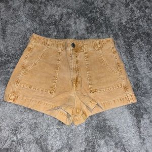 Yellow corduroy shorts